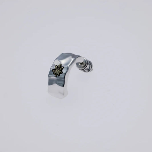ZOCALO ソカロ 槌目 フープ ピアス リーフ Hammered Texture Hoop Earring Leaf
