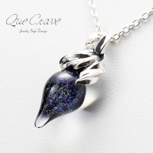 パイレックス ガラス シルバー ネックレス S QPE-090-PA-FL