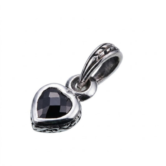 ZOCALO ソカロ ジュエルド アイビー ハート ペンダント(S)(ブラックCZ) Jeweled Ivy Heart Pendant(S)(BlackCZ)