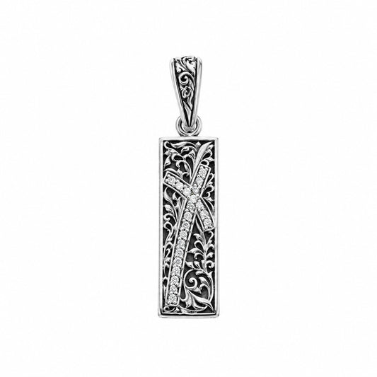 ZOCALO ソカロ アイビー クロス ペンダント(ホワイトCZ) Ivy Cross Pendant(White CZ)