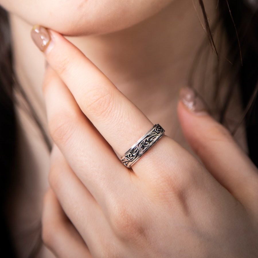 アルテミスクラシック Artemis Classic トロピカルフローラルリング メンズ シルバーリング ACR0281 Tropical floral ring men's silver ring