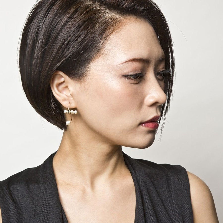 エレノアジュエリー/Elenore Jewelry 10金パールバースパイラルフープピアス/片耳分 ele0013