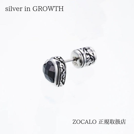ZOCALO (ソカロ) ジュエルド・アイビー・ハート・ピアス M(ブラックCZ)JEWELED IVY HEART STUD : M (BLACK CZ)