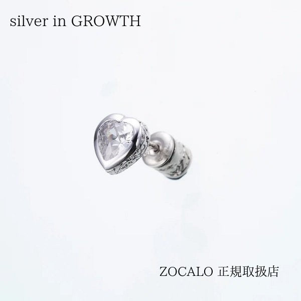 ZOCALO (ソカロ) ジュエルド・アイビー・ハート・ピアス M（ホワイトCZ 