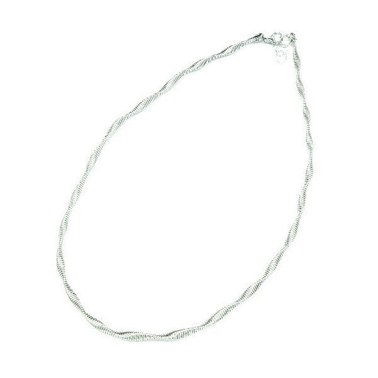 ウエーブ シルバーチョーカー イタリア製 MZSK4