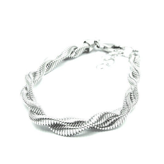 ツインウエーブ シルバーブレスレット イタリア製 MZSK 88-18+3