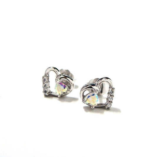 ハートモチーフ ミスティックジルコニアピアス E6895 mistic