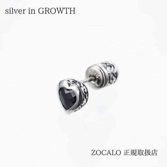 ZOCALO (ソカロ) ジュエルド・アイビー・ハート・ピアス S(ブラックCZ)JEWELED IVY HEART STUD : S (BLACK CZ)