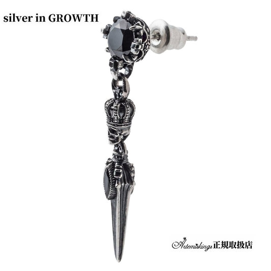 アルテミスキングス ARTEMISKINGS スカルクラウンダガーピアス 片耳分 AKE0107