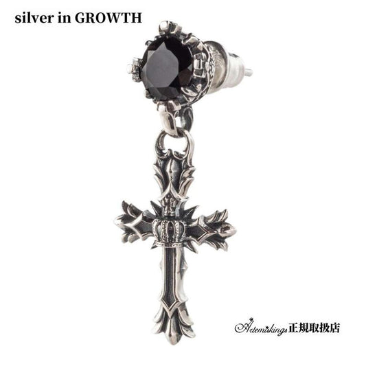 クロスクラウンピアス AKE0112 Cross crown earring シルバーアクセサリー Silver jewelry
