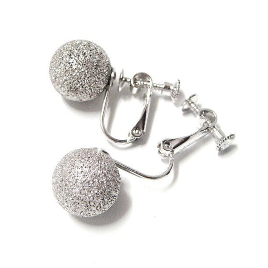 シルバーイヤリング スパークリングカット ボール12mm イタリア製 POE-12 RD