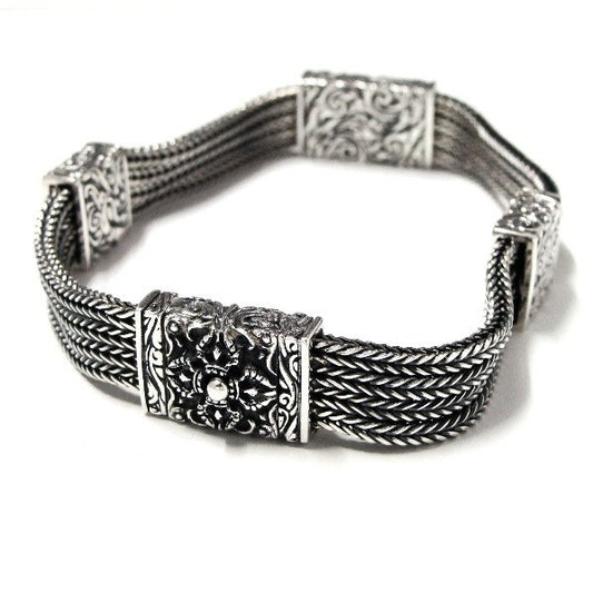 ZOCALO (ソカロ) ヘリンボーン ドージェ ブレスレット M (シルバー950製) ZZBLS-0006