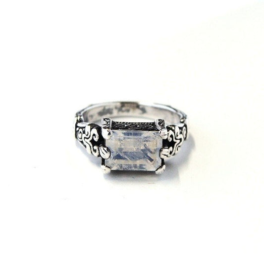 ZOCALO ソカロ イスラミック・スクエア・リングS・レインボームーンストーン (シルバー950製) ZZTRG-0476RMS