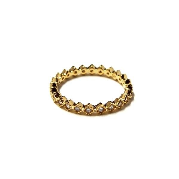 ダイヤ型エタニティ ピンキーリング ゴールドコーティング R10052 GP