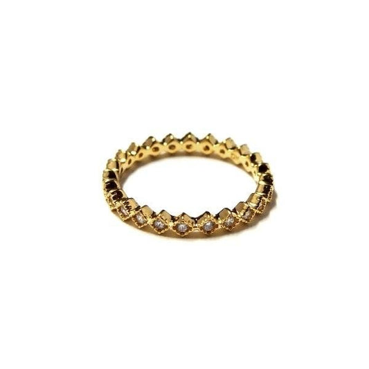 ダイヤ型エタニティ ピンキーリング ゴールドコーティング R10052 GP