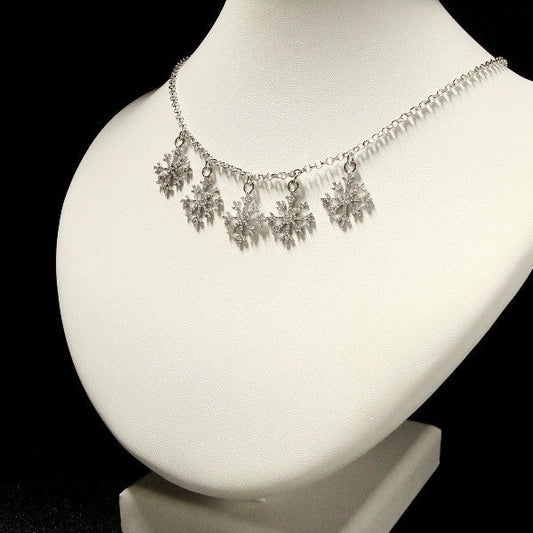 イタリア製 雪の結晶モチーフ ネックレス NF40449 RD