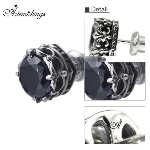 クラウンストーンスタッドBK/アルテミスキングス/ARTEMIS KINGS (シルバー925製) ake0036