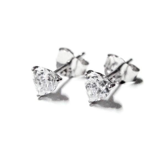 キュービックジルコニア ハートモチーフ スタッドピアス E3193-4