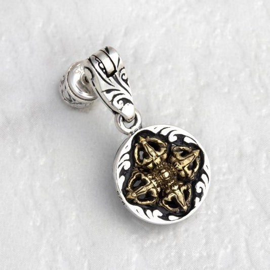 ZOCALO (ソカロ) ダブル・ドラゴン w/ クラウン・ダブル・ドージェ・ピアス : Double Dragon w/ Crown Double Dorje Stud ZES0032