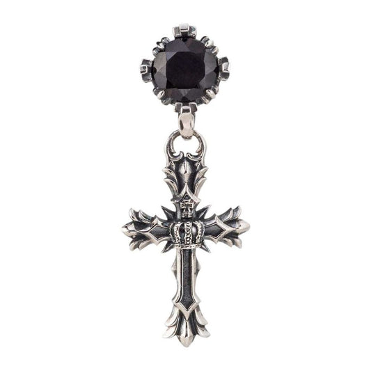 クロスクラウンピアス AKE0112 Cross crown earring シルバーアクセサリー Silver jewelry