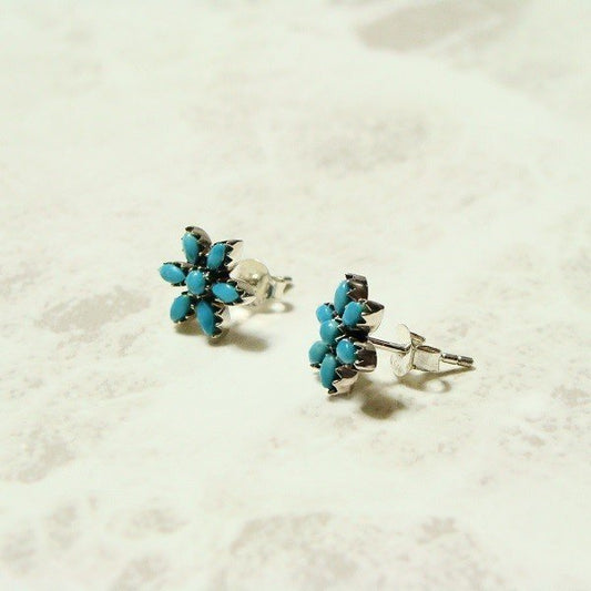 フラワーモチーフ ターコイズ ピアス E-1723/TQ