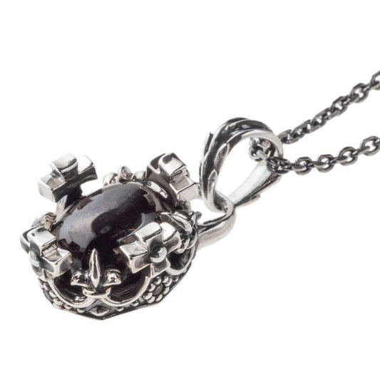 オーバルクラウンペンダントブラックスター AKP0138 Oval Crown Pendant Black Star シルバーアクセサリー Silver jewelry