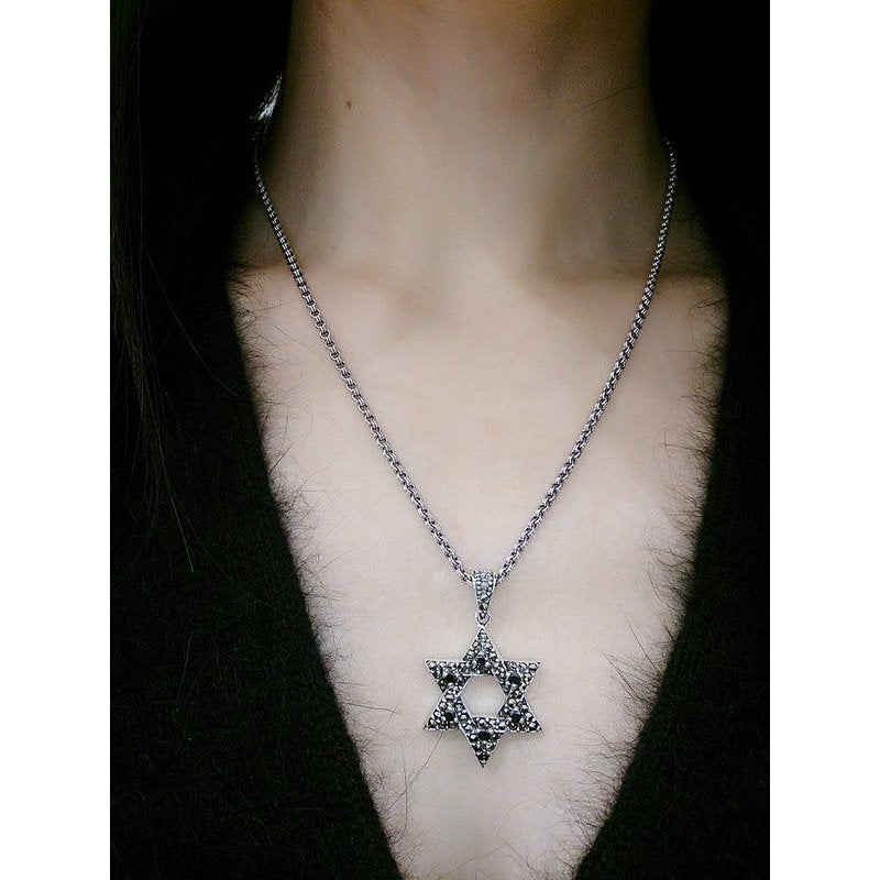 ZOCALO(ソカロ) ジューイッシュ・スター・ペンダント・トップ・M・ガーネット (シルバー950製) ZZPDG-0002GN