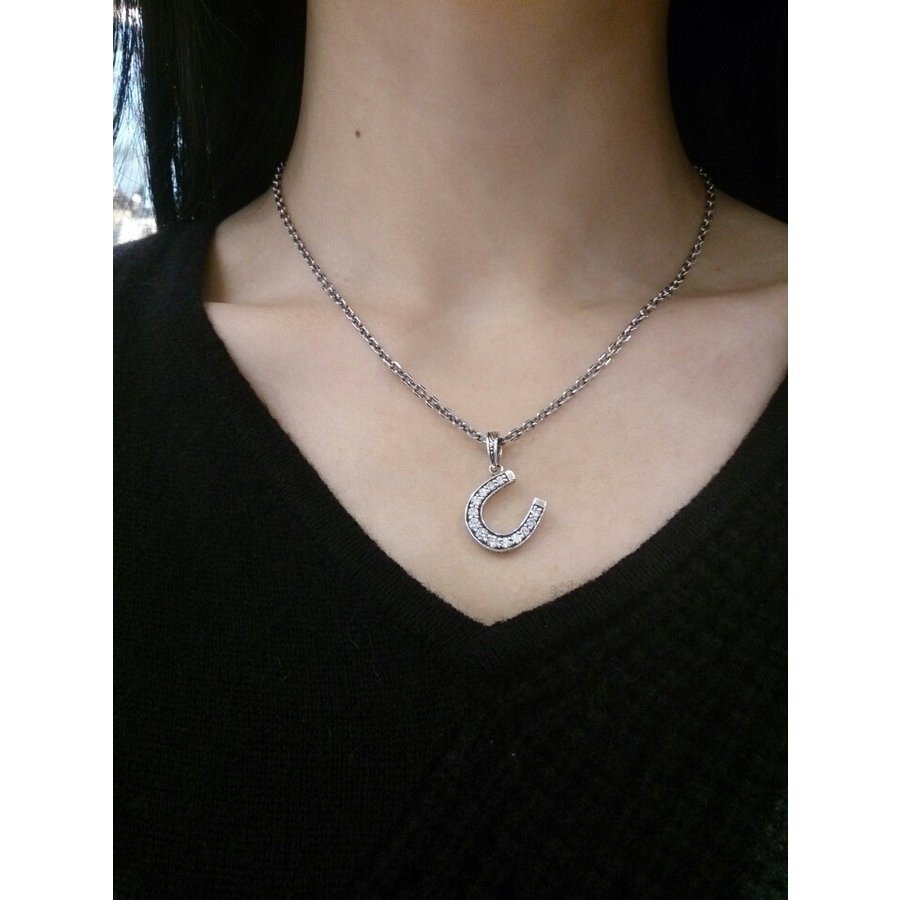 ZOCALO (ソカロ) ホースシュー・ペンダント・トップ・ホワイトCZ (シルバー950製) ZZPDG-0064WCZ