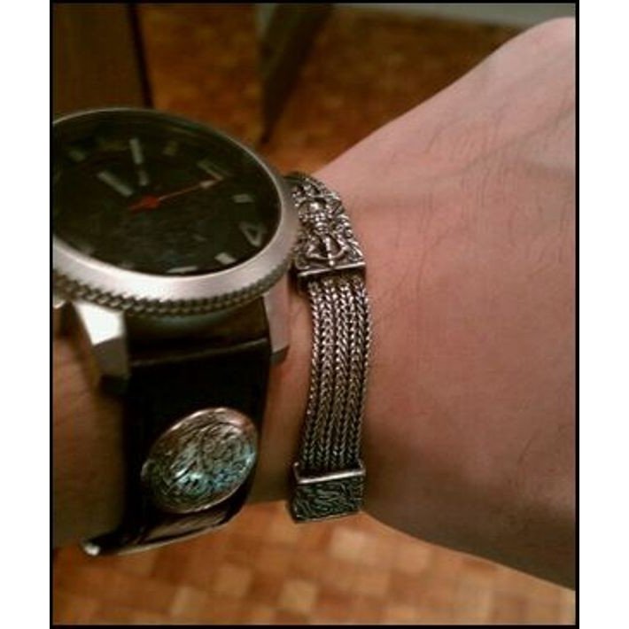 ZOCALO (ソカロ) ヘリンボーン ドージェ ブレスレット M (シルバー950製) ZZBLS-0006