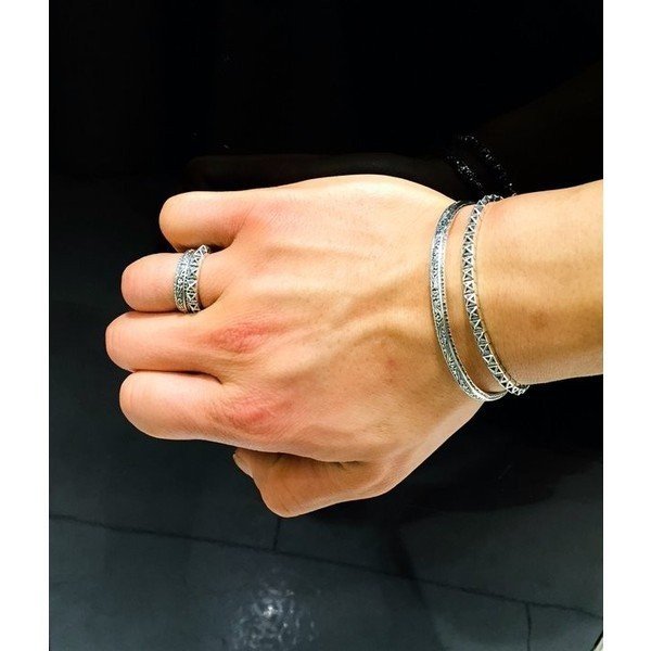 ZOCALO (ソカロ) アイビー ナロウ バングル・アンティーク (シルバー950製) ZZTBAS-0086A 0008A