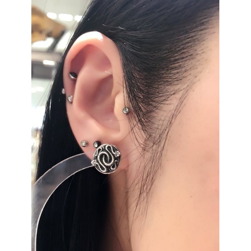 ZOCALO (ソカロ) ダブルスネーク・ピアス・片方売り (シルバー950製) ZZES-0021