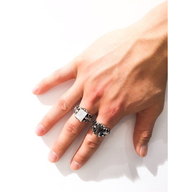 ZOCALO ソカロ フルール ド リス リングBCZ (シルバー950製) ZZRG-0015BKCZ