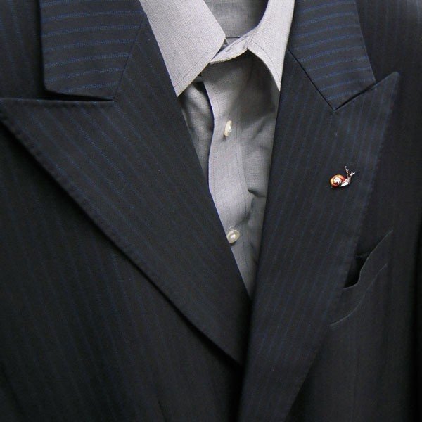 ピンブローチ ラペルピン シルバー925 かたつむり イタリア製 サツルノ SPNI-54