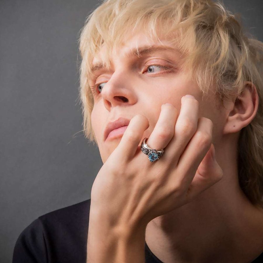 トパーズローズリング ブルートパーズ AKR0064 Topaz Rose Ring Blue Topaz シルバーアクセサリー Silver jewelry