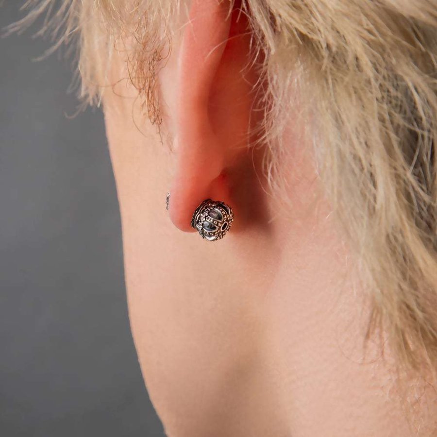 クラウンキャッチスタッドピアス AKE0110 Crown catch stud earring シルバーアクセサリー Silver jewelry