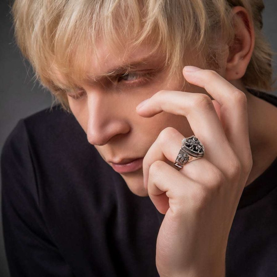 ライオンシールドリング AKR0065 Lion shield ring シルバーアクセサリー Silver jewelry