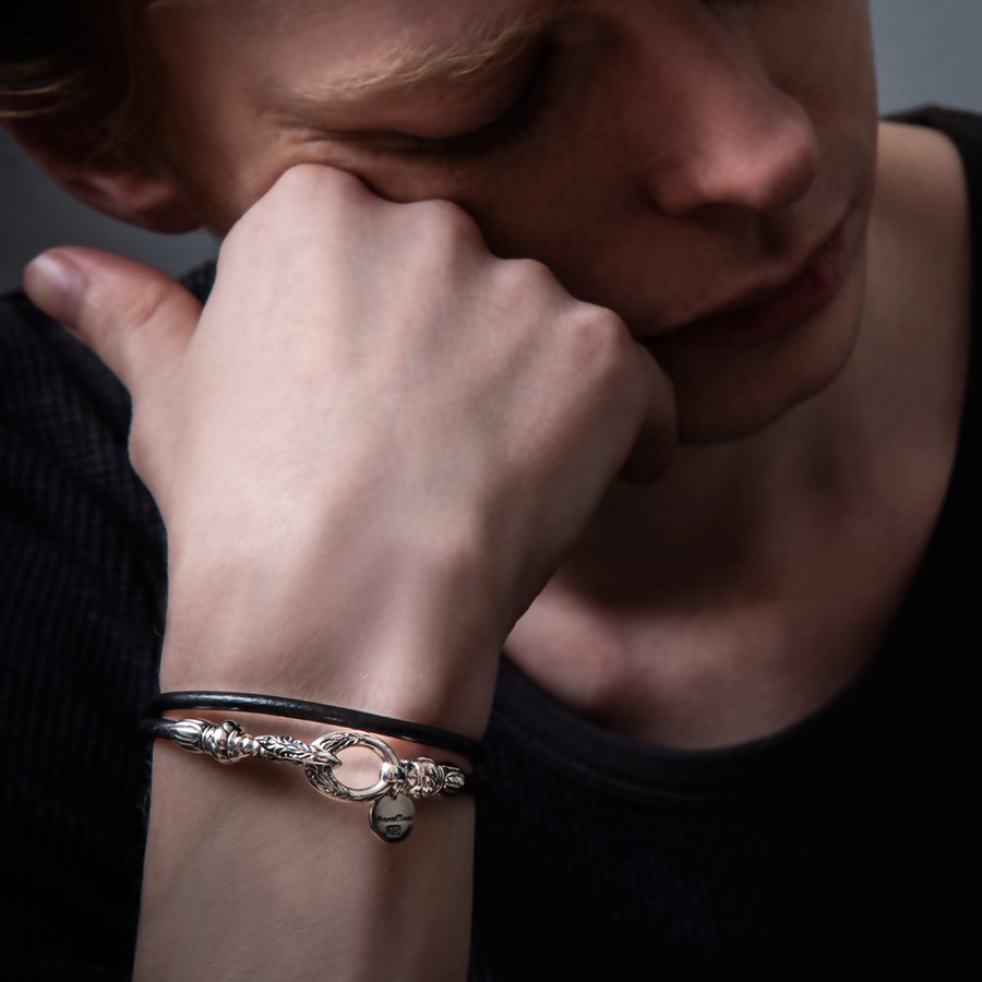 クラシカルフックダブルレザーブレス/ Artemis Classic/アルテミスクラシック (シルバー925製) ACB0121