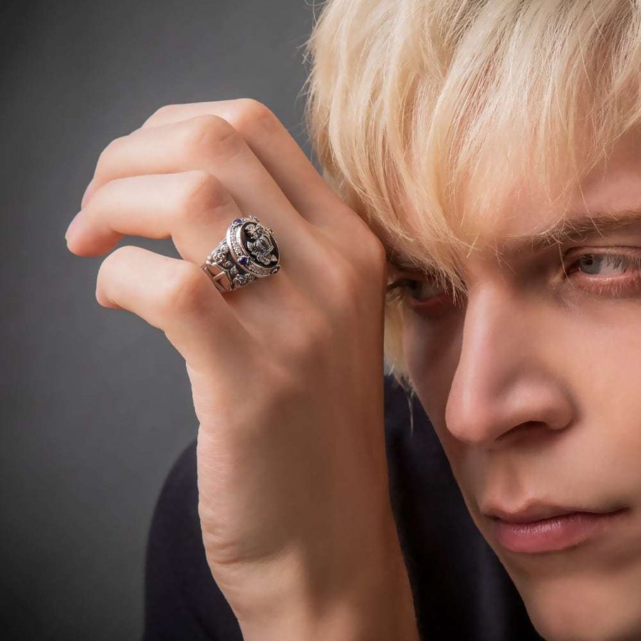 黒薔薇リング AKR0066 Black rose ring シルバーアクセサリー Silver jewelry