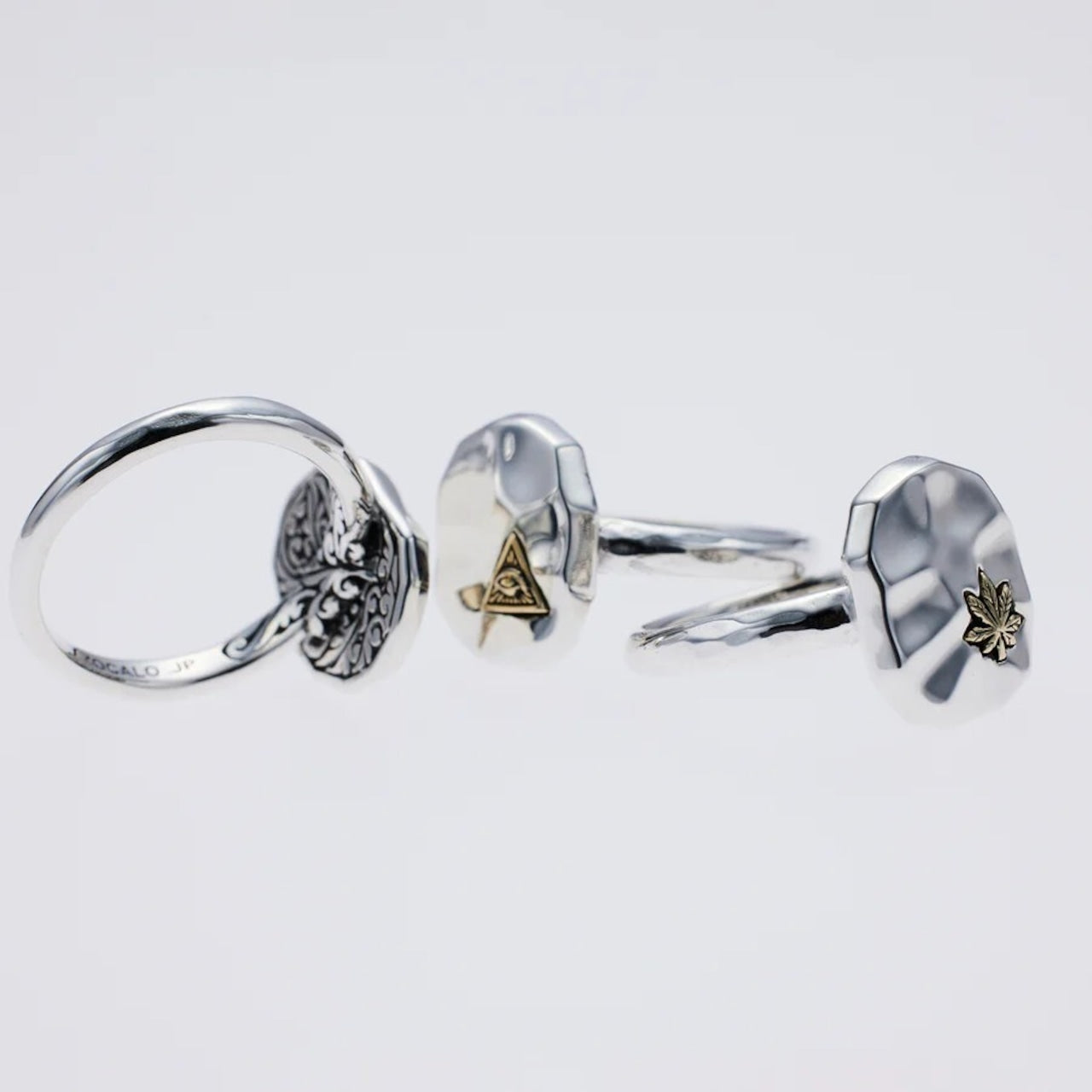 ZOCALO ソカロ 槌目 プレート リング リーフ Hammered Texture Plate Ring Leaf