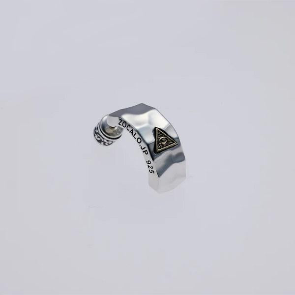 ZOCALO (ソカロ) 槌目 フープ ピアス アイ オブ プロビデンス Hammered Texture Hoop Earring Eye of Providence