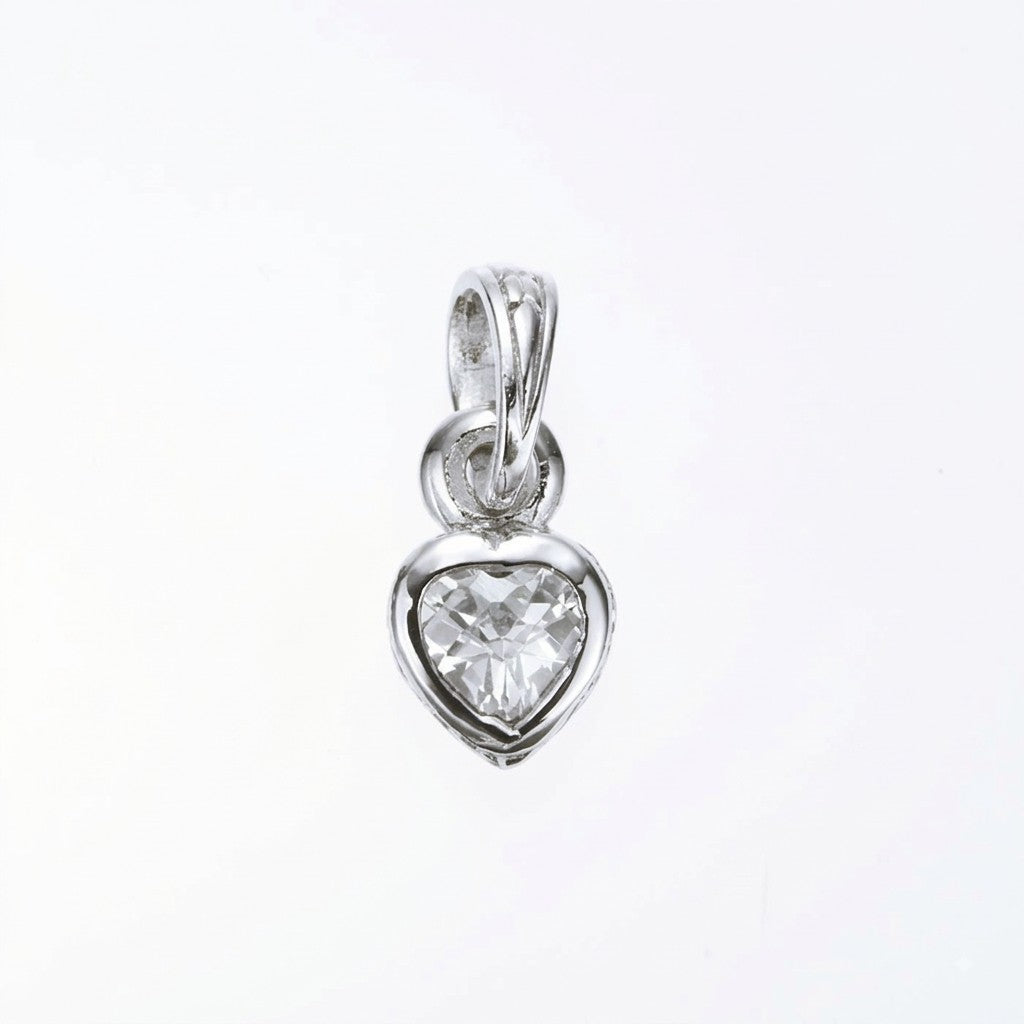 ZOCALO ソカロ ジュエルド アイビー ハート ペンダント(S)(ホワイトCZ) Jeweled Ivy Heart Pendant(S)(WhiteCZ)