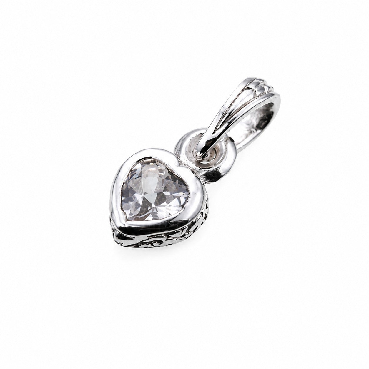 ZOCALO ソカロ ジュエルド アイビー ハート ペンダント(S)(ホワイトCZ) Jeweled Ivy Heart Pendant(S)(WhiteCZ)