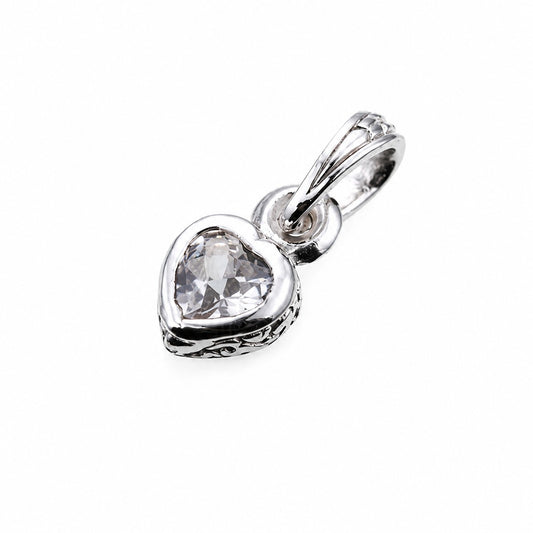 ZOCALO ソカロ ジュエルド アイビー ハート ペンダント(S)(ホワイトCZ) Jeweled Ivy Heart Pendant(S)(WhiteCZ)