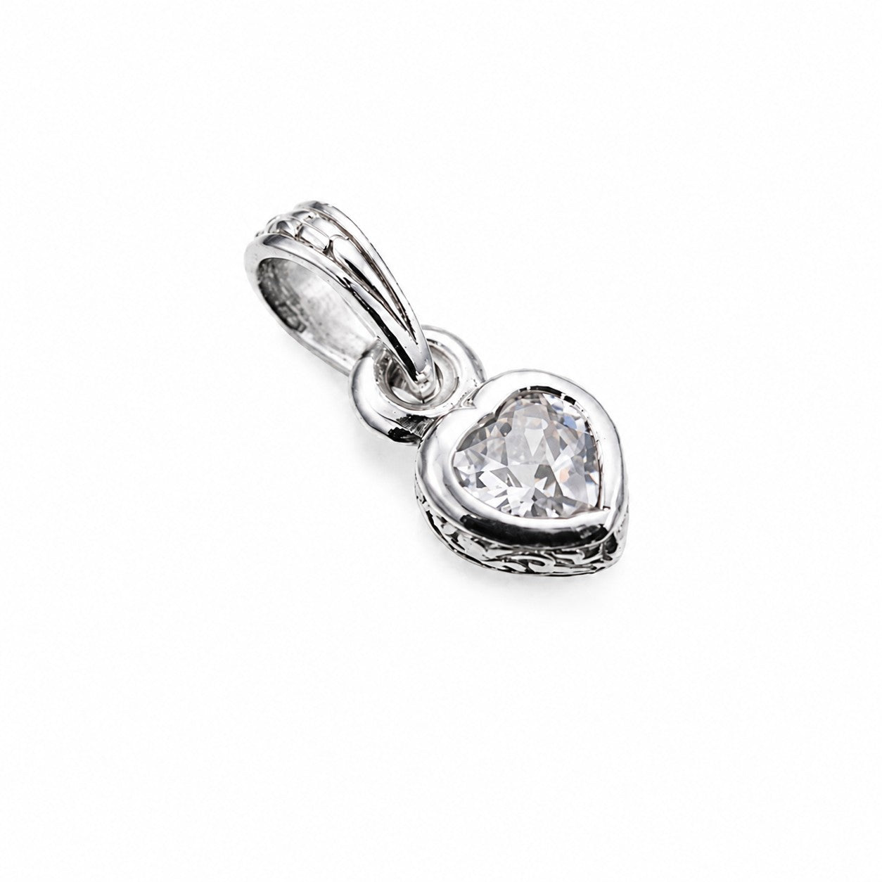 ZOCALO ソカロ ジュエルド アイビー ハート ペンダント(S)(ホワイトCZ) Jeweled Ivy Heart Pendant(S)(WhiteCZ)