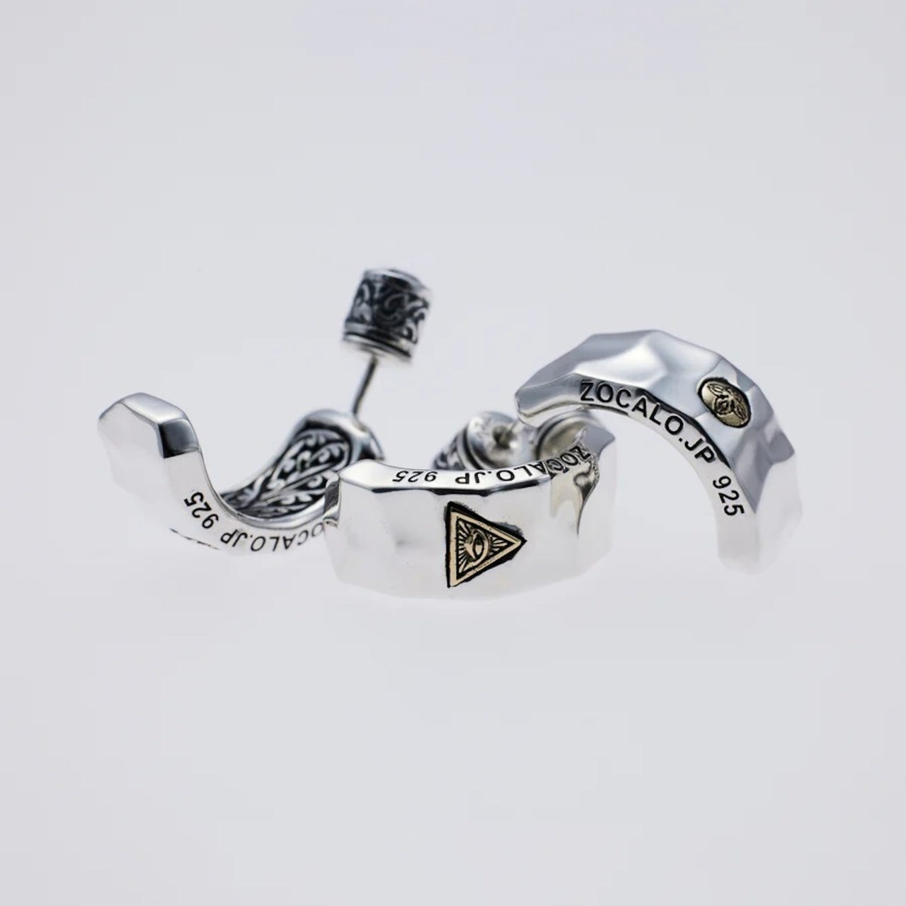 ZOCALO ソカロ 槌目 フープ ピアス ダブル ドージェ Hammered Texture Hoop Earring Double Dorje