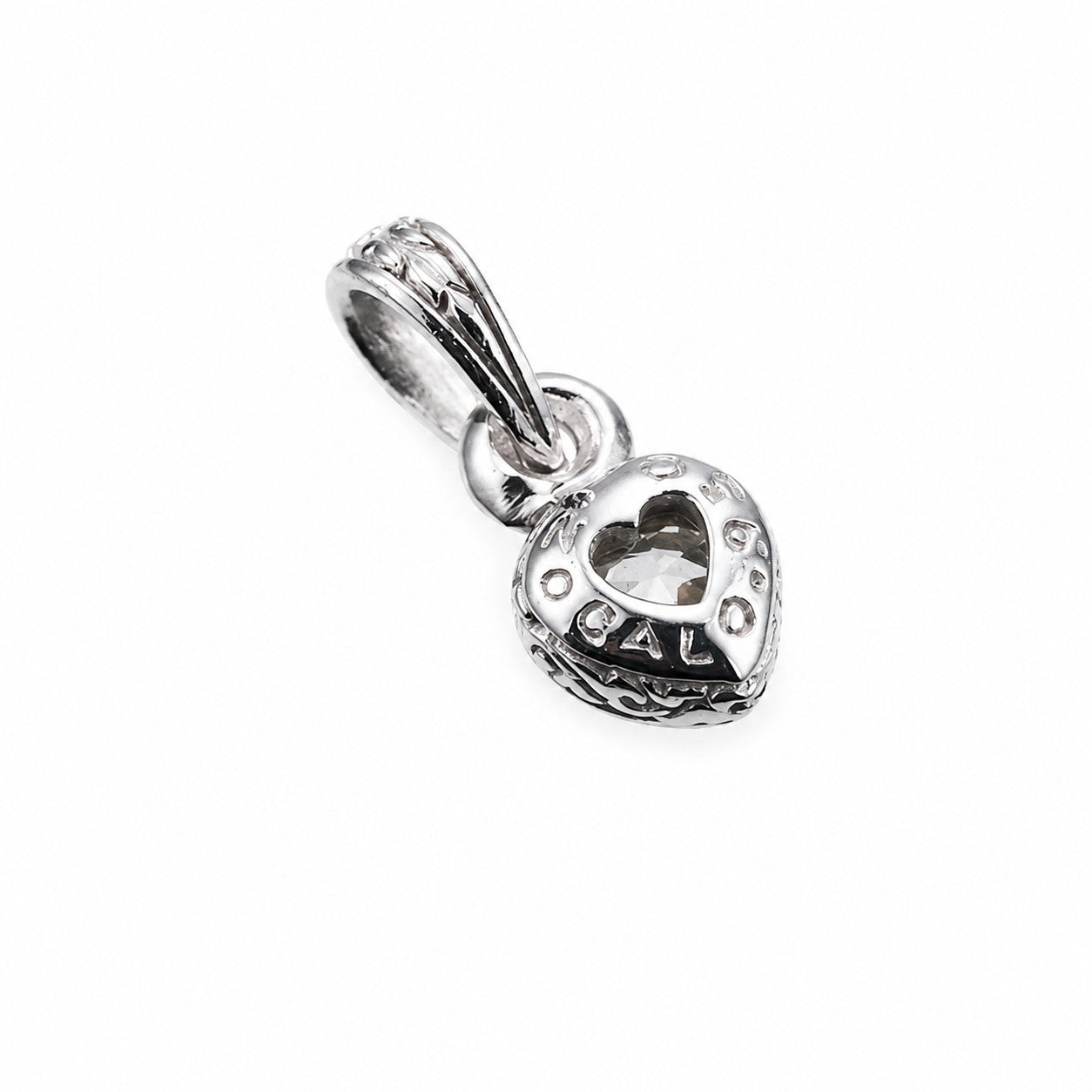 ZOCALO ソカロ ジュエルド アイビー ハート ペンダント(S)(ホワイトCZ) Jeweled Ivy Heart Pendant(S)(WhiteCZ)