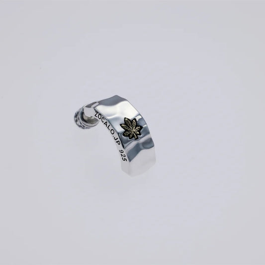 ZOCALO ソカロ 槌目 フープ ピアス リーフ Hammered Texture Hoop Earring Leaf