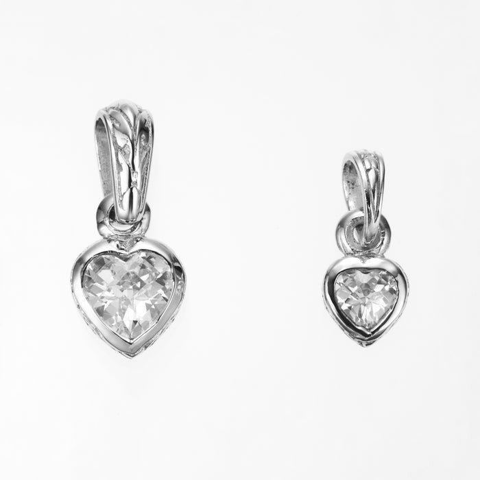ZOCALO ソカロ ジュエルド アイビー ハート ペンダント(S)(ホワイトCZ) Jeweled Ivy Heart Pendant(S)(WhiteCZ)