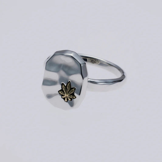 ZOCALO ソカロ 槌目 プレート リング リーフ Hammered Texture Plate Ring Leaf