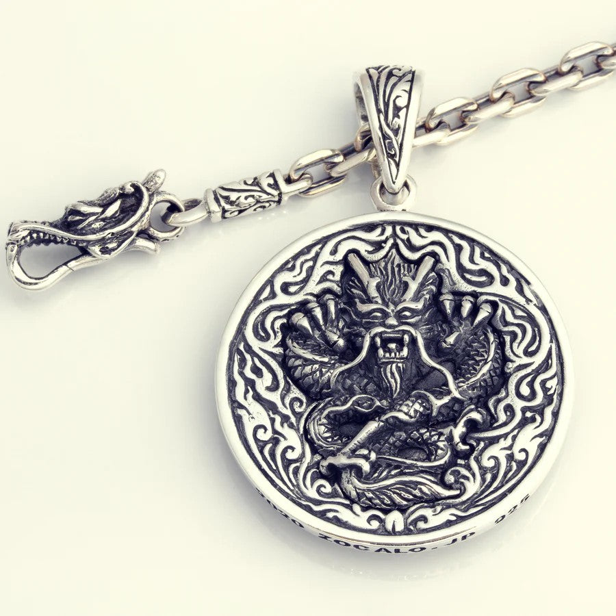 ZOCALO ソカロ クラウン ダブル ドージェ コイン ペンダント Crown Double Dorje Coin with Dragon Pendant